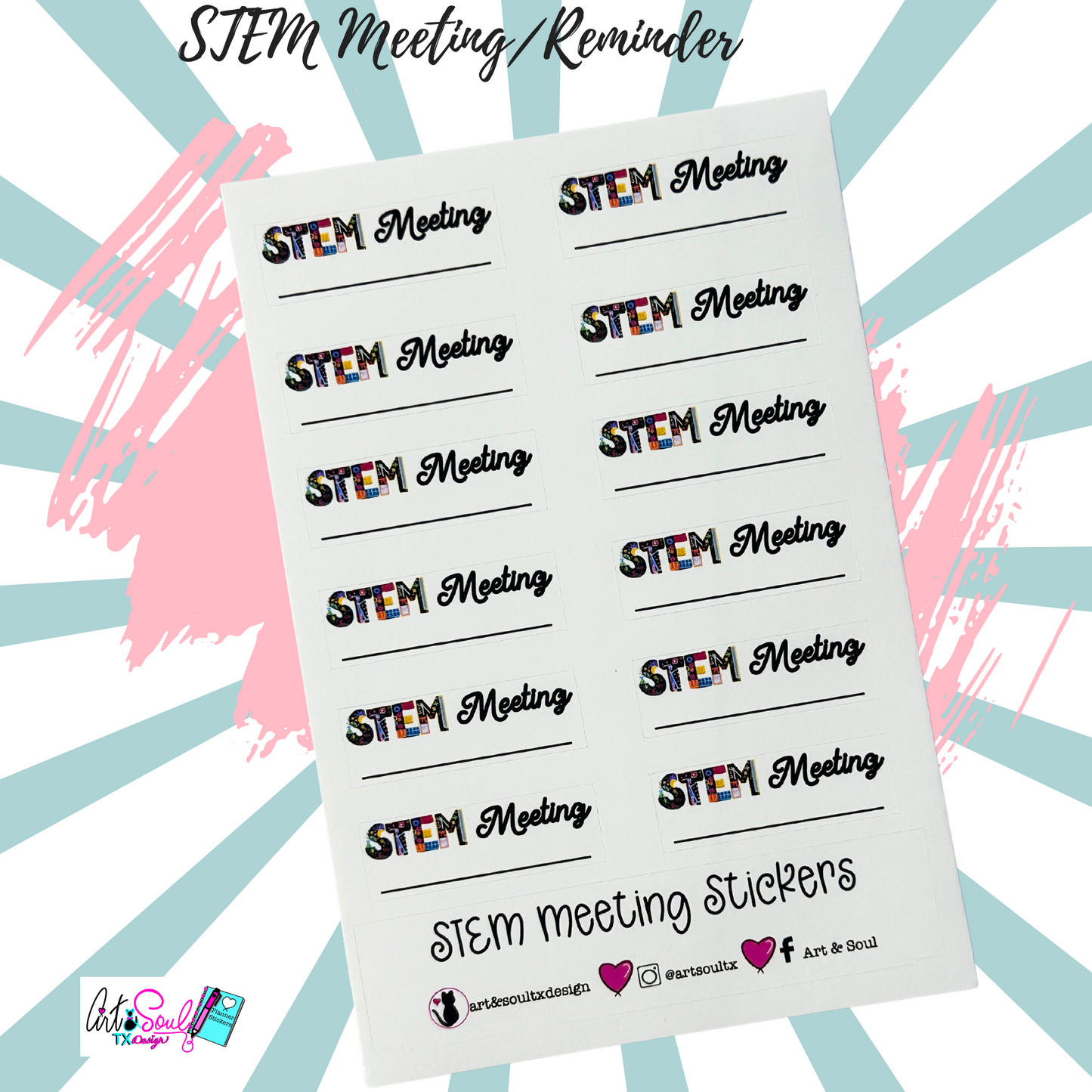 STEM Meeting Teacher Planner Sticker Sheet