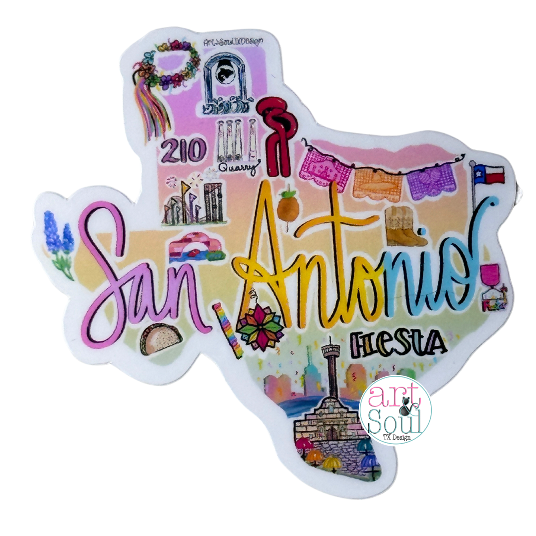 San Antonio, TX Waterproof & UV-Resistant Sticker