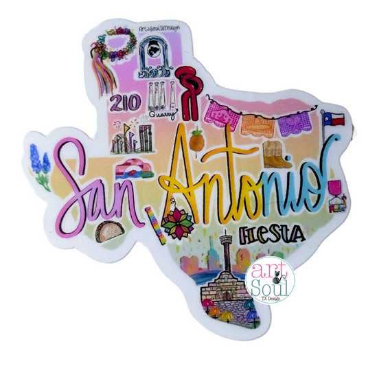 San Antonio, TX Waterproof & UV-Resistant Sticker