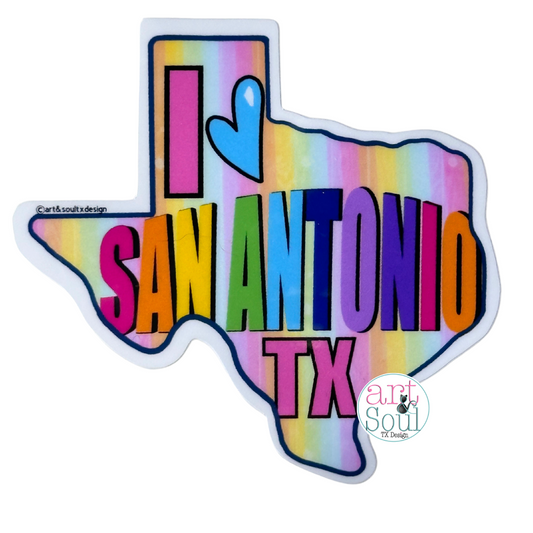 I Love San Antonio Waterproof & UV-Resistant Sticker