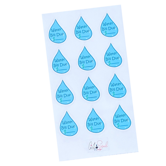 Water Bill Due Stickers, Expense Tracker Money Budget Sticker