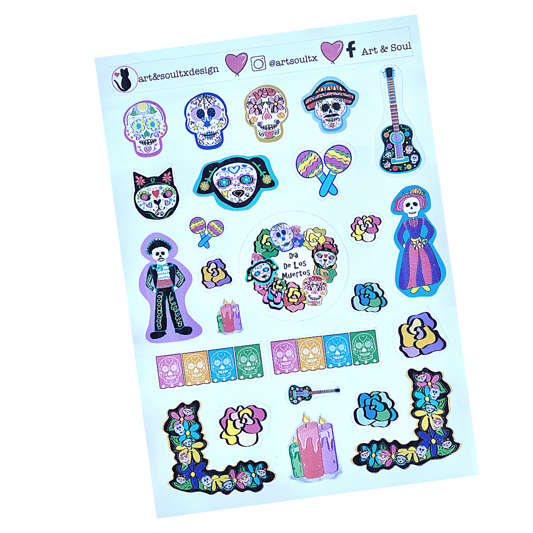 Dia De Los Muertos, Mexican Sugar Skull Stickers