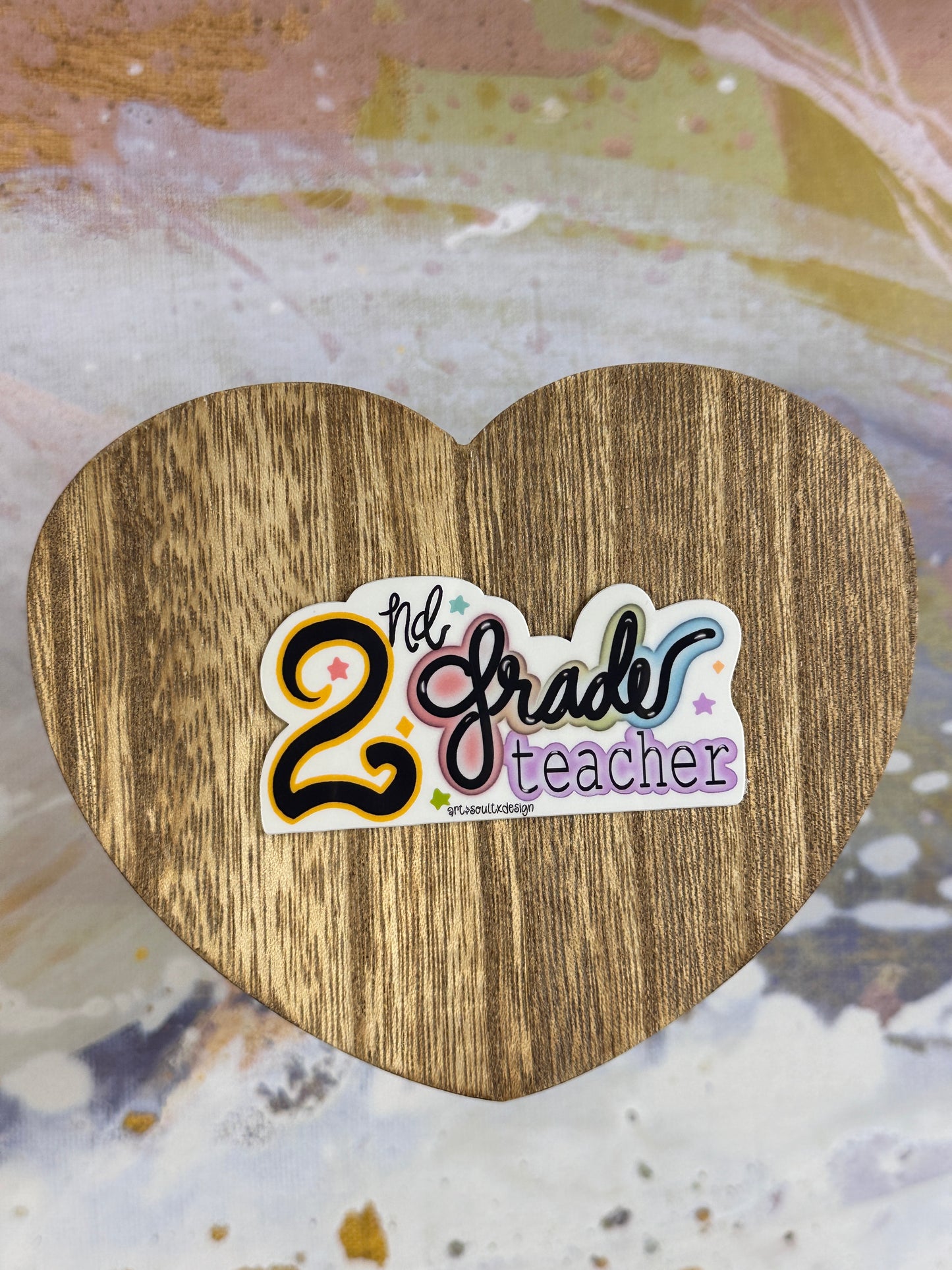 Teacher Grade Level Stickers with a Pop of Color