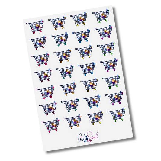 Grocery Shopping Life Planner Sticker Sheet