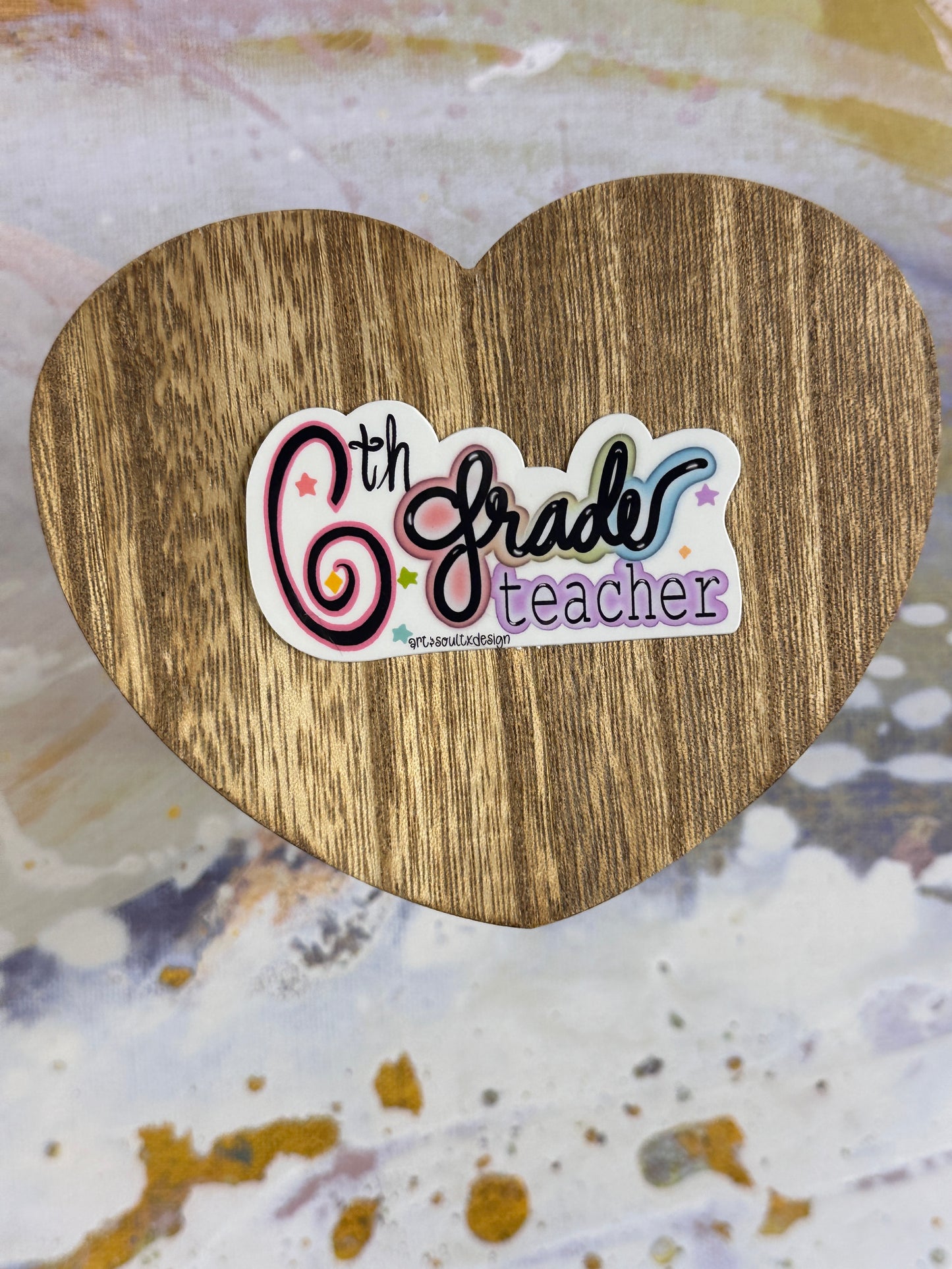 Teacher Grade Level Stickers with a Pop of Color