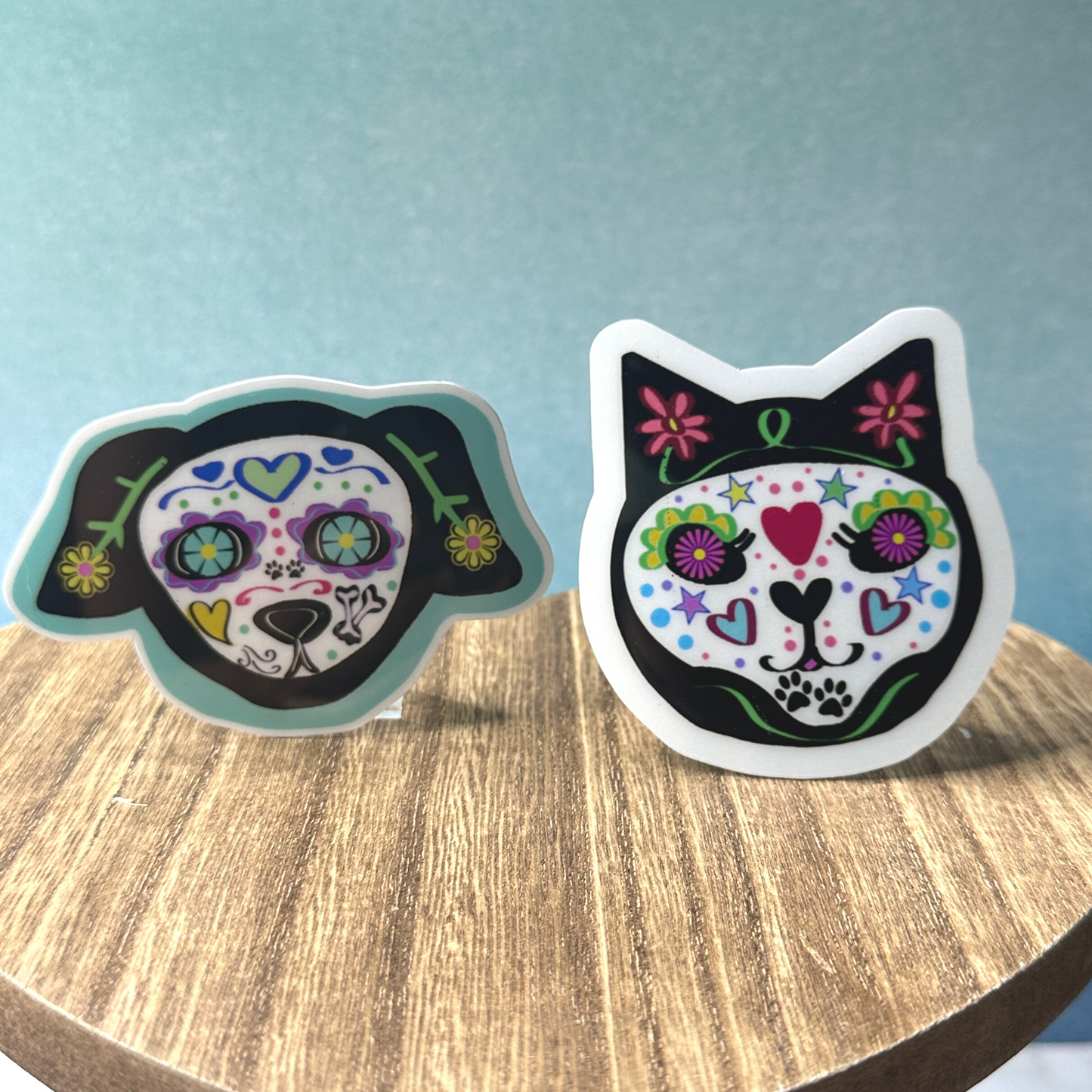 Sugar Skull Cat/Dog Vinyl Waterproof Sticker