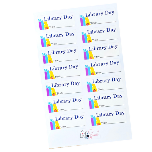 School Library Day Reminder Stickers