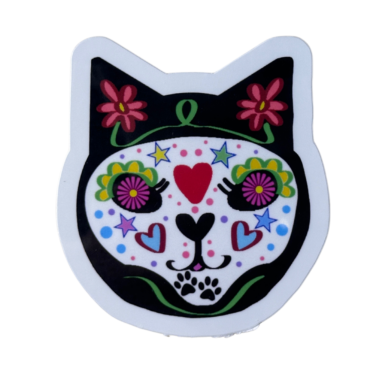 Sugar Skull Cat/Dog Vinyl Waterproof Sticker