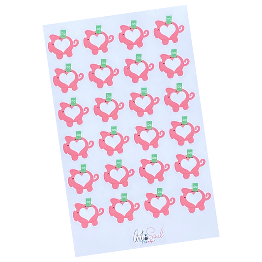 Piggy Bank Planner Stickers, Savings Tracker