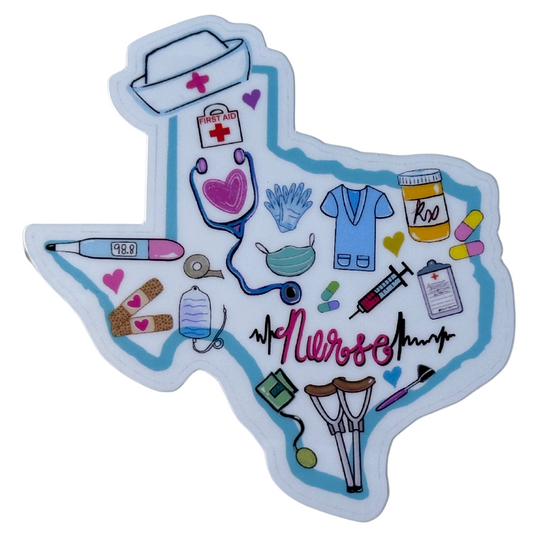 Texas Nurse Waterproof & U-V Resistant Vinyl Sticker