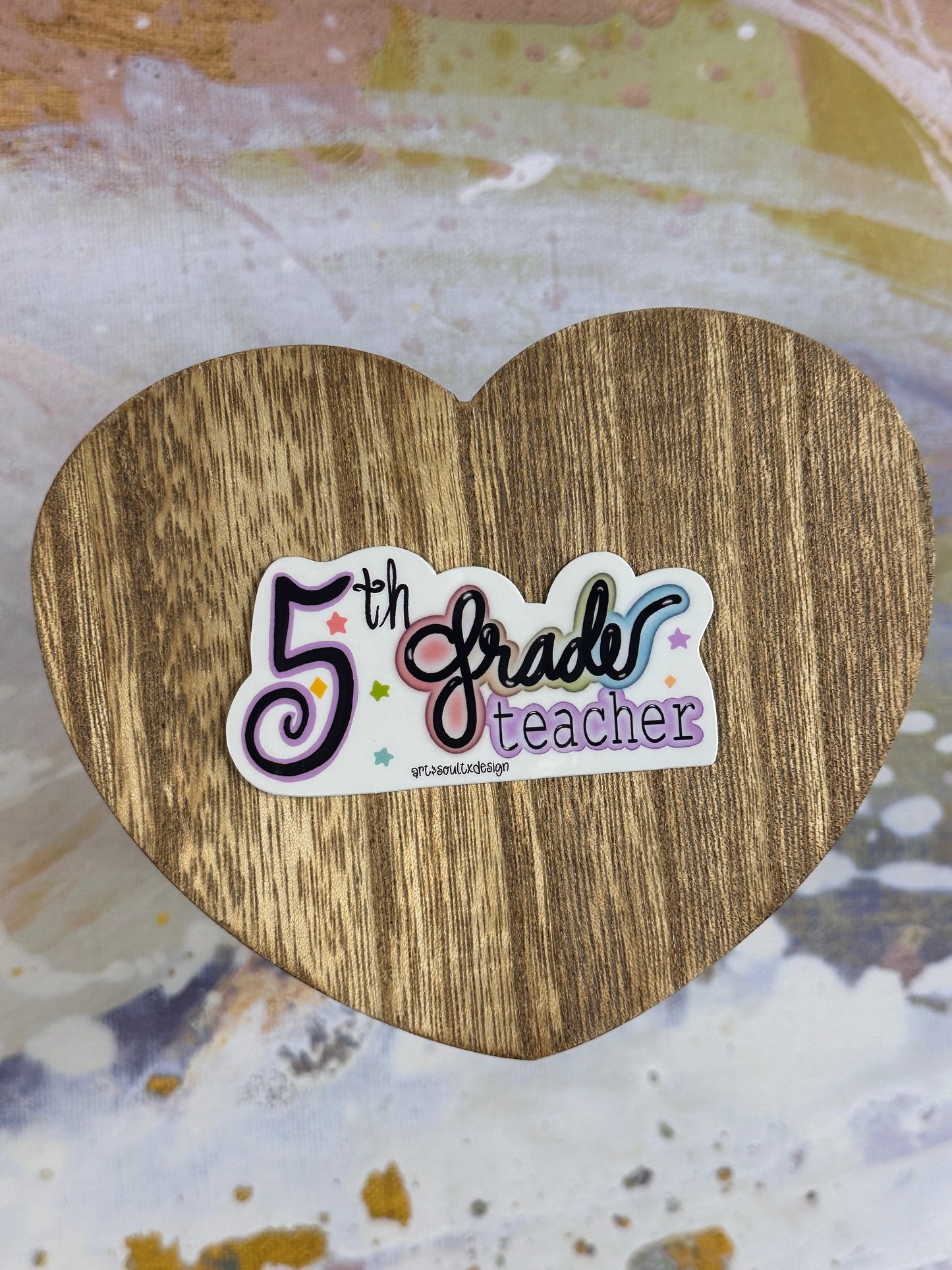 Teacher Grade Level Stickers with a Pop of Color