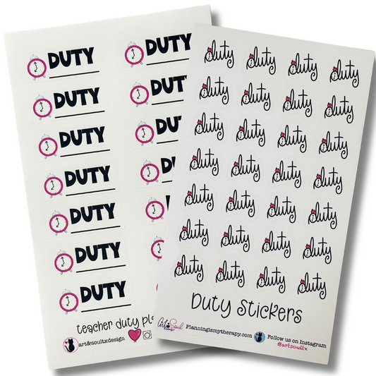 Teacher Duty Planner Stickers