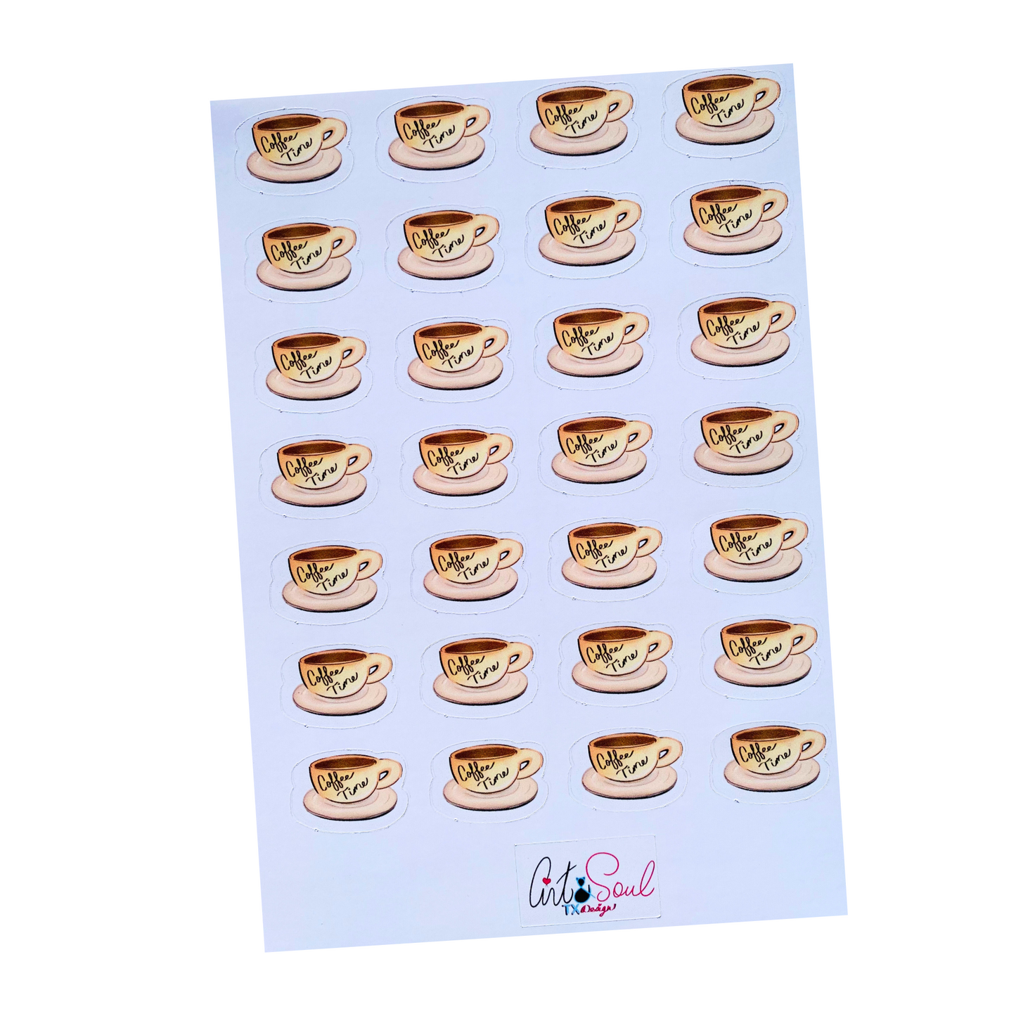 Coffee Planner Stickers, Café Life Planner Sticker Sheet