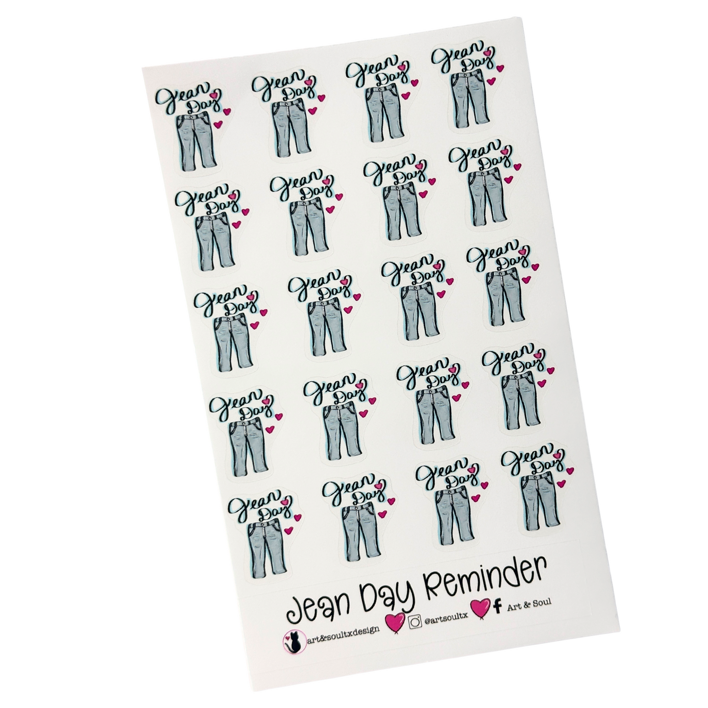 Jean Day Planner Stickers, Casual Friday Sticker Sheet