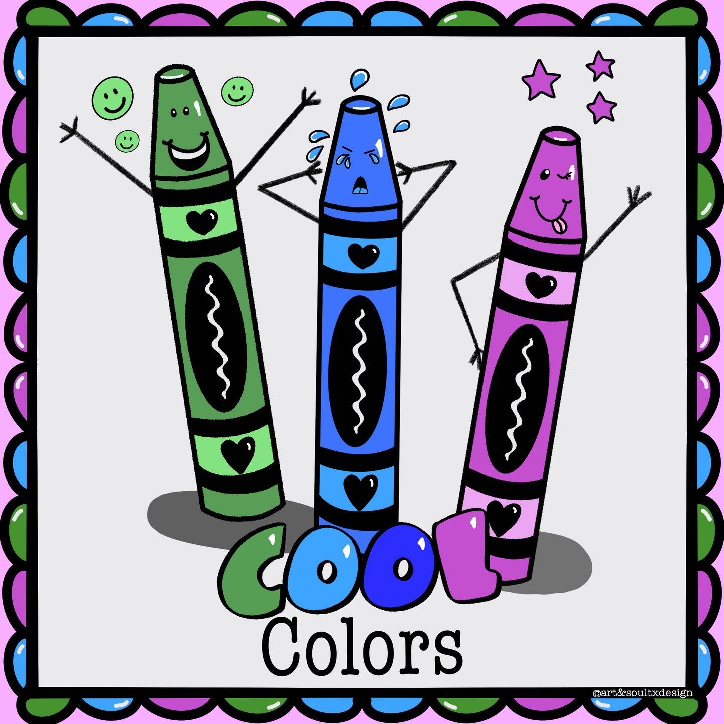 Printable Art Class Color Family Labels, Classroom Decor, Classroom Organization, PNG File, Instant Download