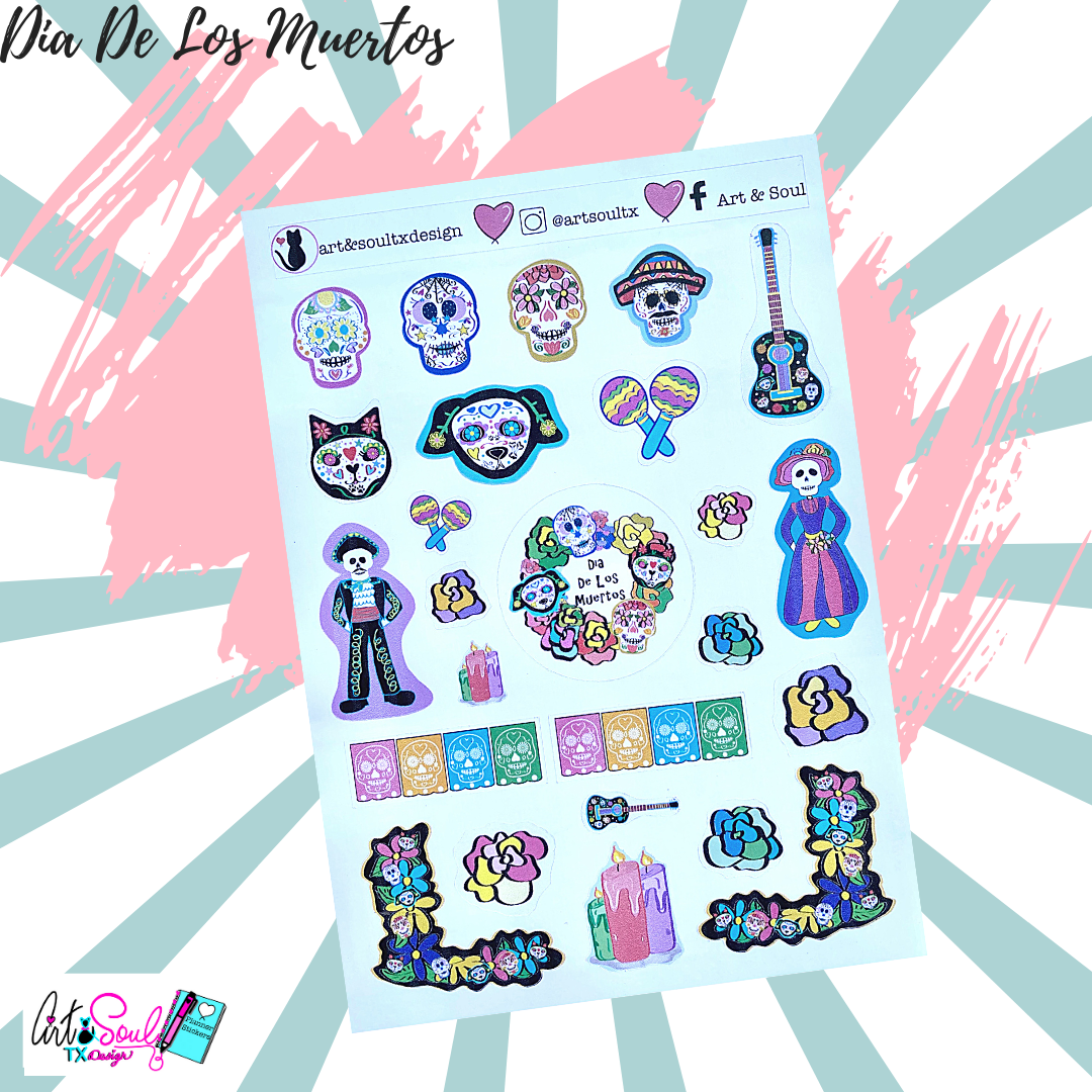 Dia De Los Muertos, Mexican Sugar Skull Stickers