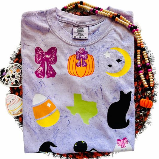 The Texas Halloween T-Shirt with stickers and lanyards. 