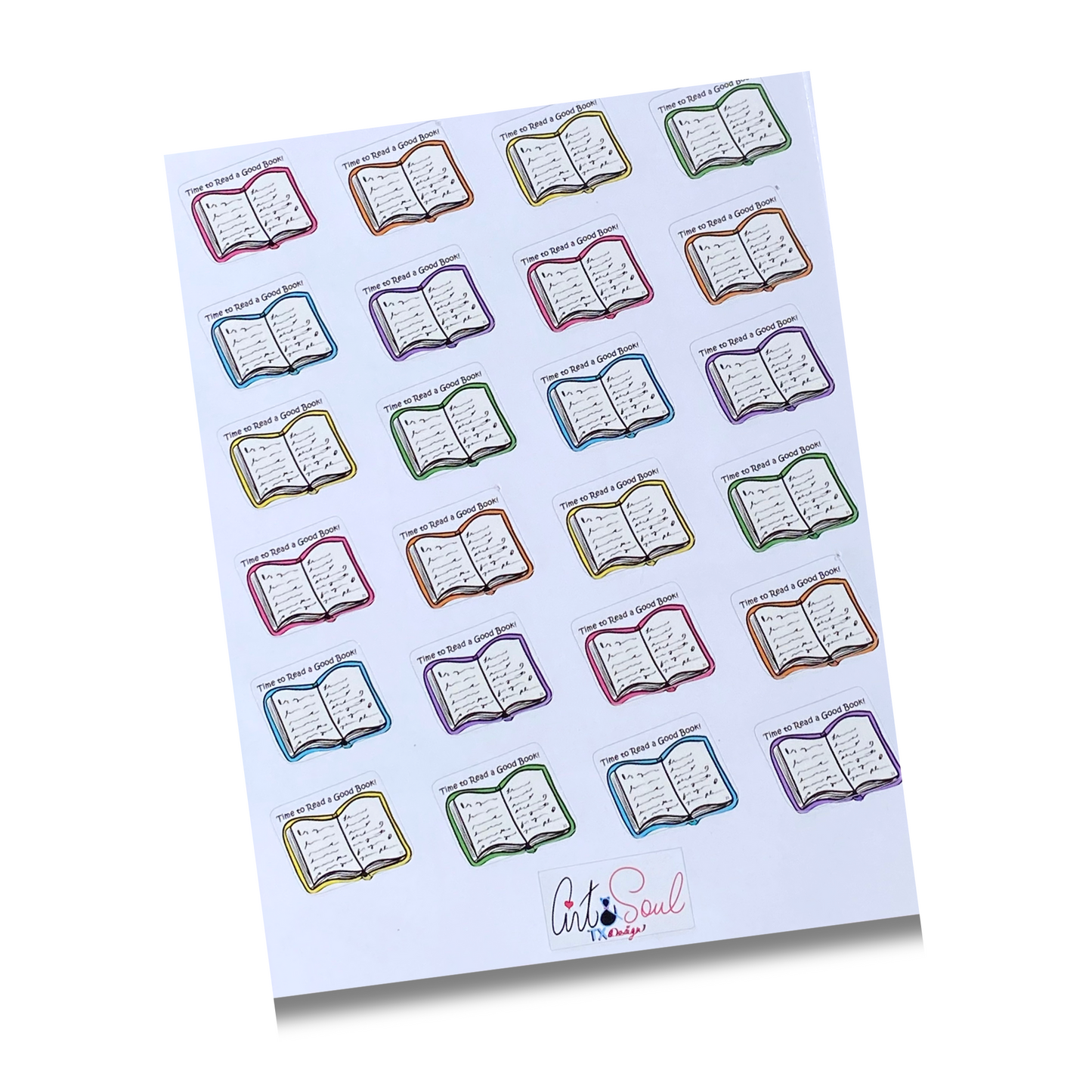 Read a Book Time, Book Lover Stickers