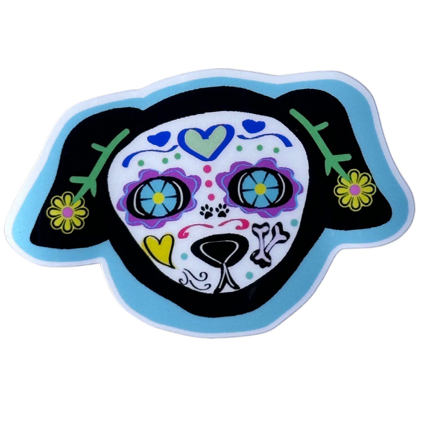 Sugar Skull Cat/Dog Vinyl Waterproof Sticker