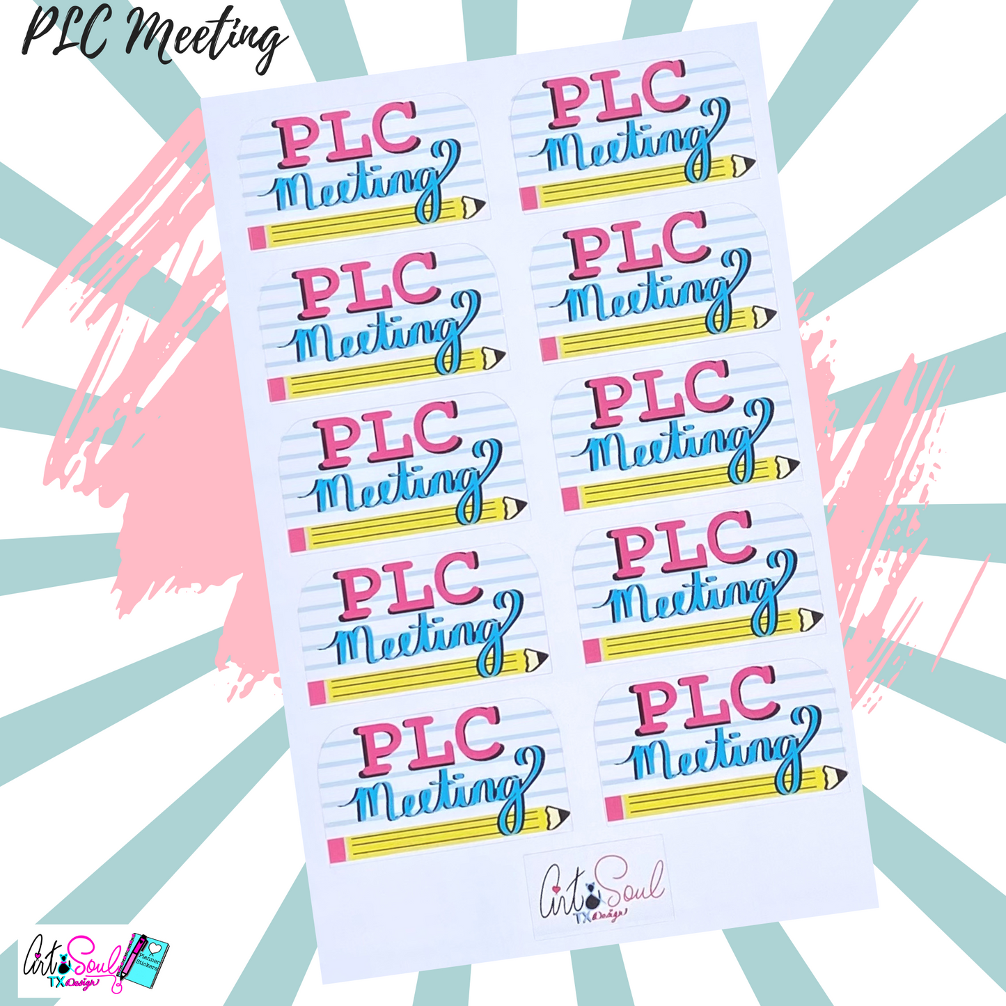 PLC Meeting Stickers, Teacher Planner Stickers