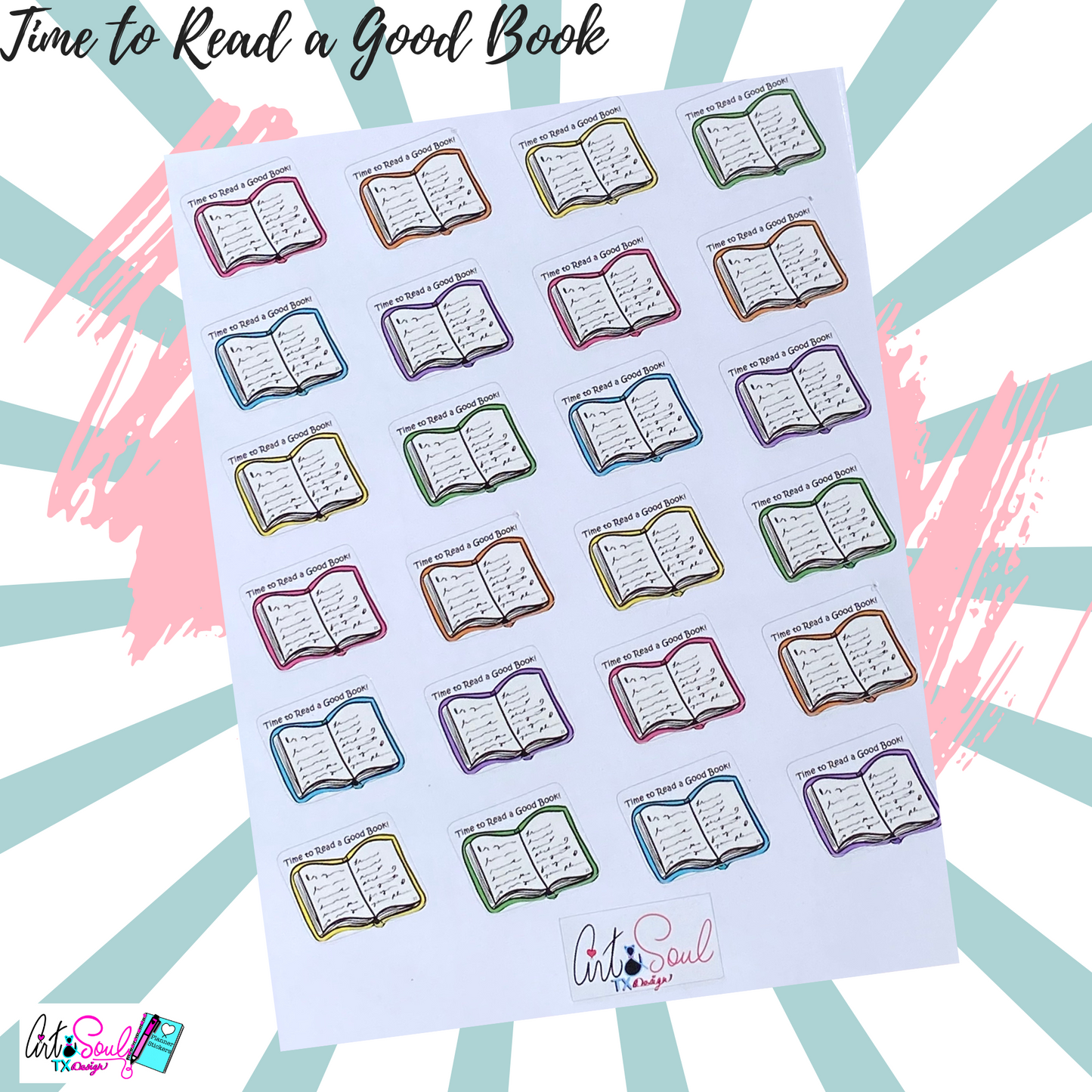 Read a Book Time, Book Lover Stickers