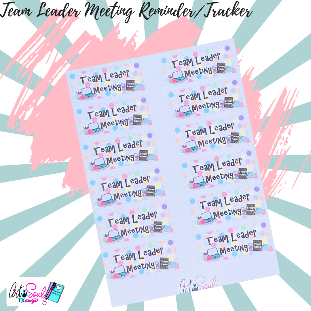 Teacher Team Leader Meeting, Lesson Planner Stickers, Teacher Stickers