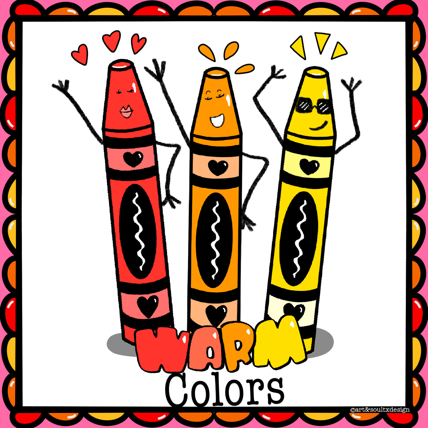 Printable Art Class Color Family Labels, Classroom Decor, Classroom Organization, PNG File, Instant Download