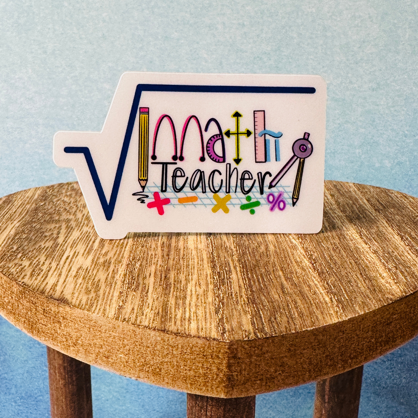 Math Teacher Waterproof Vinyl Sticker