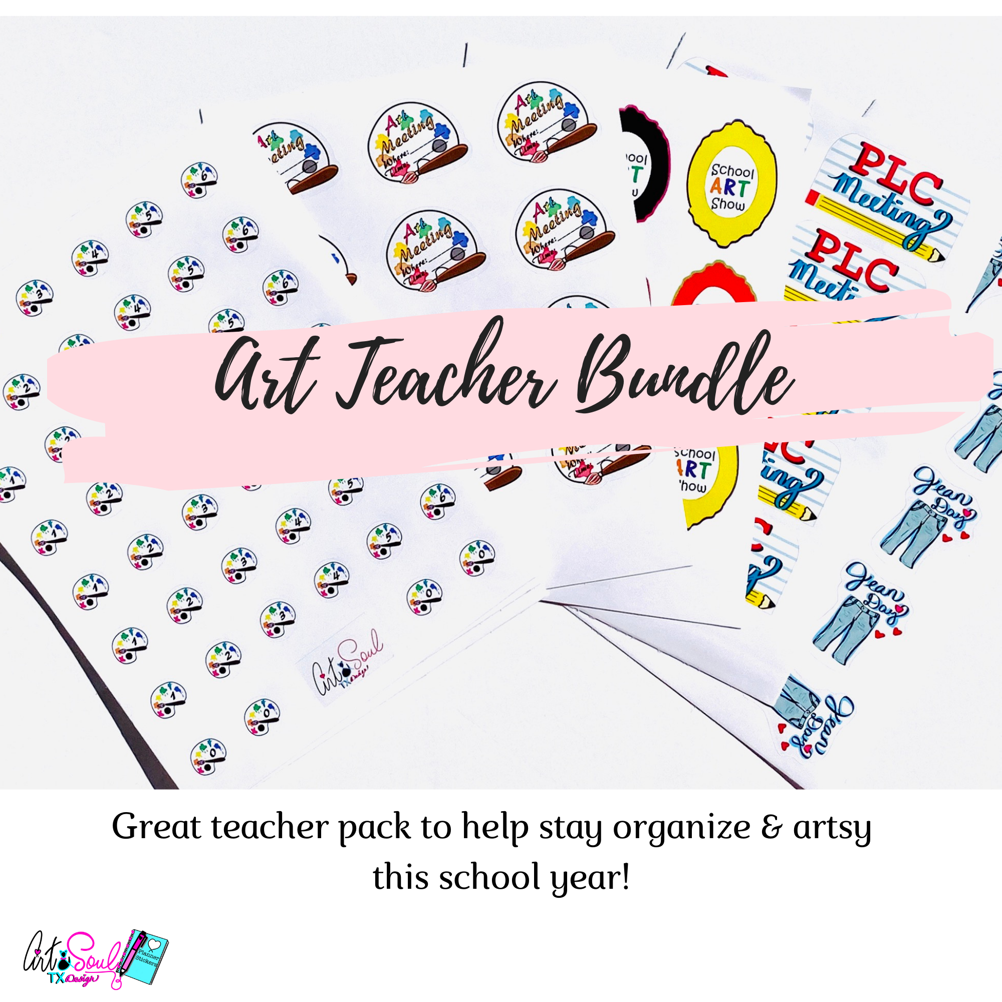 Art Teacher Planner Sticker Bundle – Art & Soul TX Design