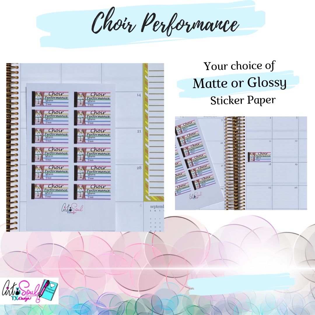 School Choir Performance Teacher Sticker Sheet