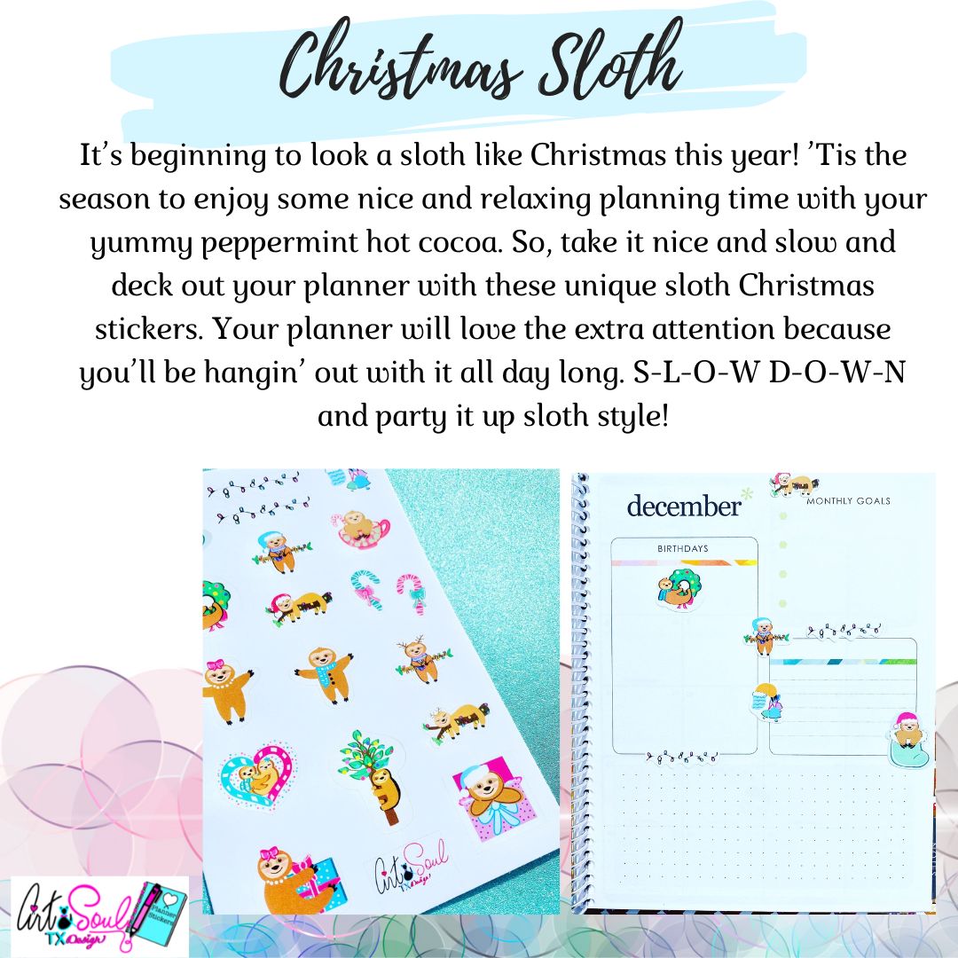 It's beginning to look a sloth like Christmas with these planner stickers.