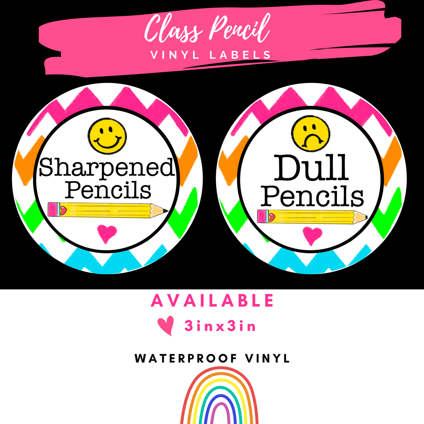 Class Pencil Vinyl Labels