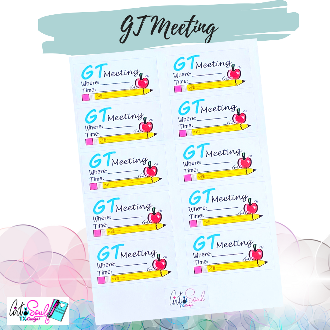 GT Meeting Teacher Planner Stickers