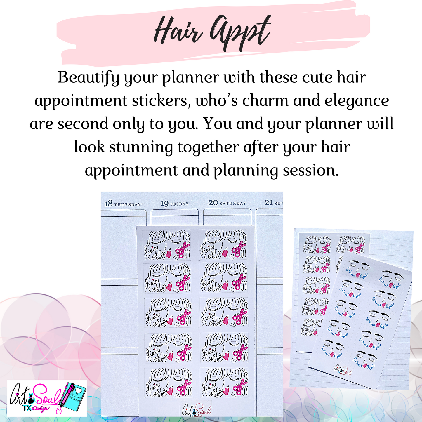 Hair Cut, Beauty Appointment Stickers