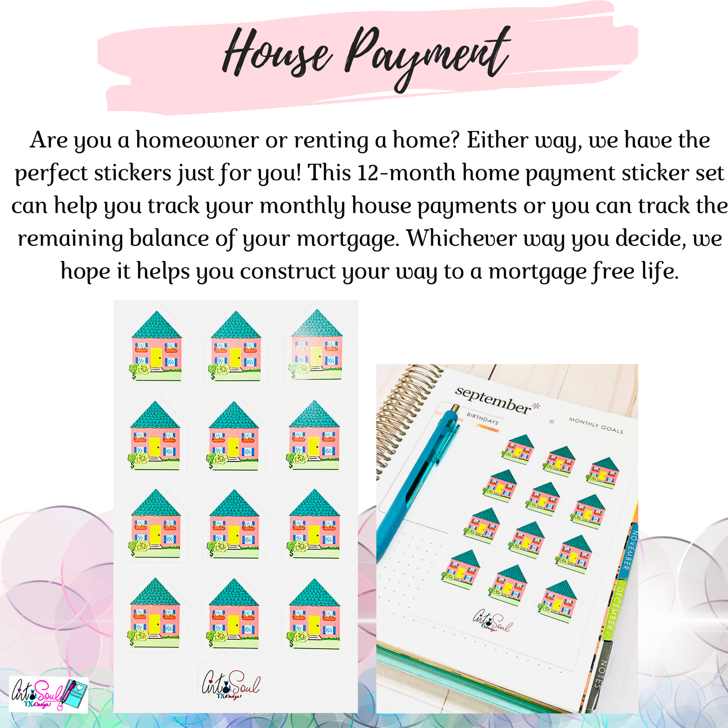 House Payment Adulting Sticker Sheet