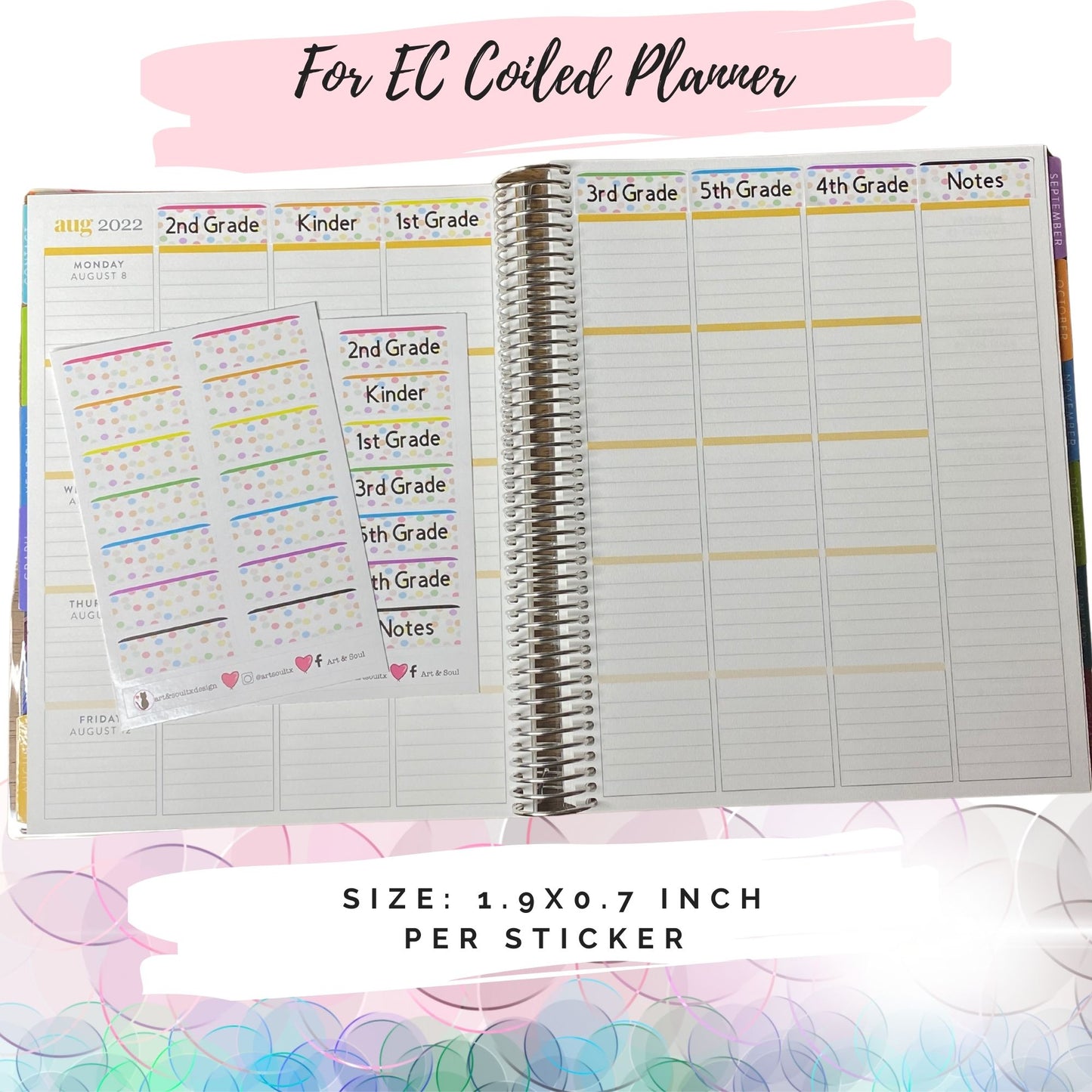 Custom Polka Dot Teacher Planner Headers