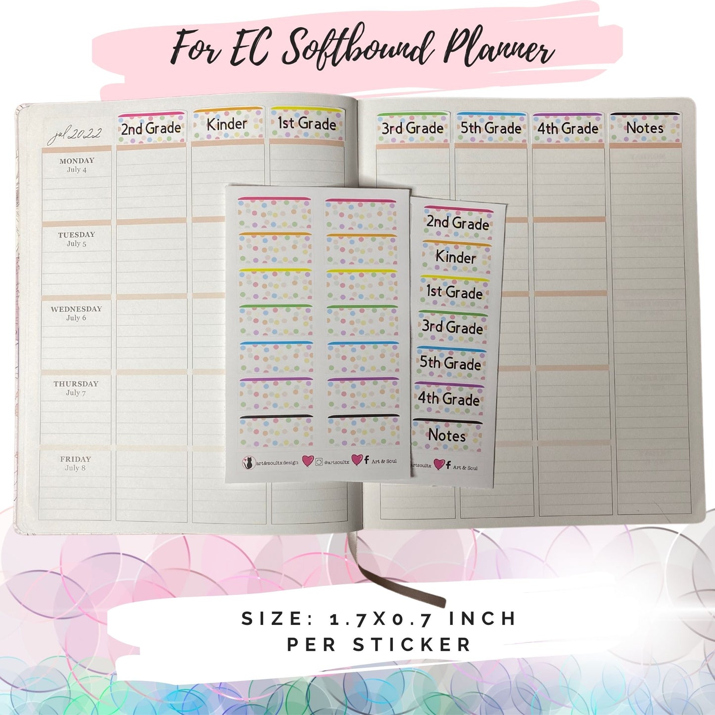 Custom Polka Dot Teacher Planner Headers