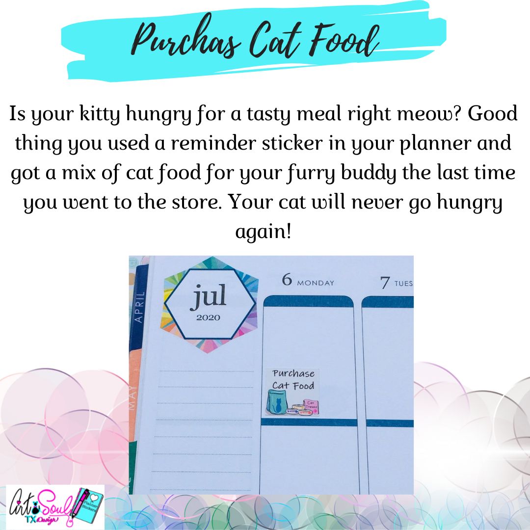 Purchase Cat Food Pet Planner Sticker Sheet