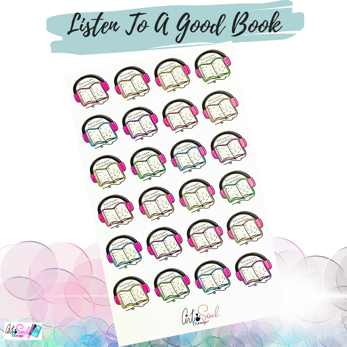 Listen To a Book Time Stickers, Audiobook Lover Stickers
