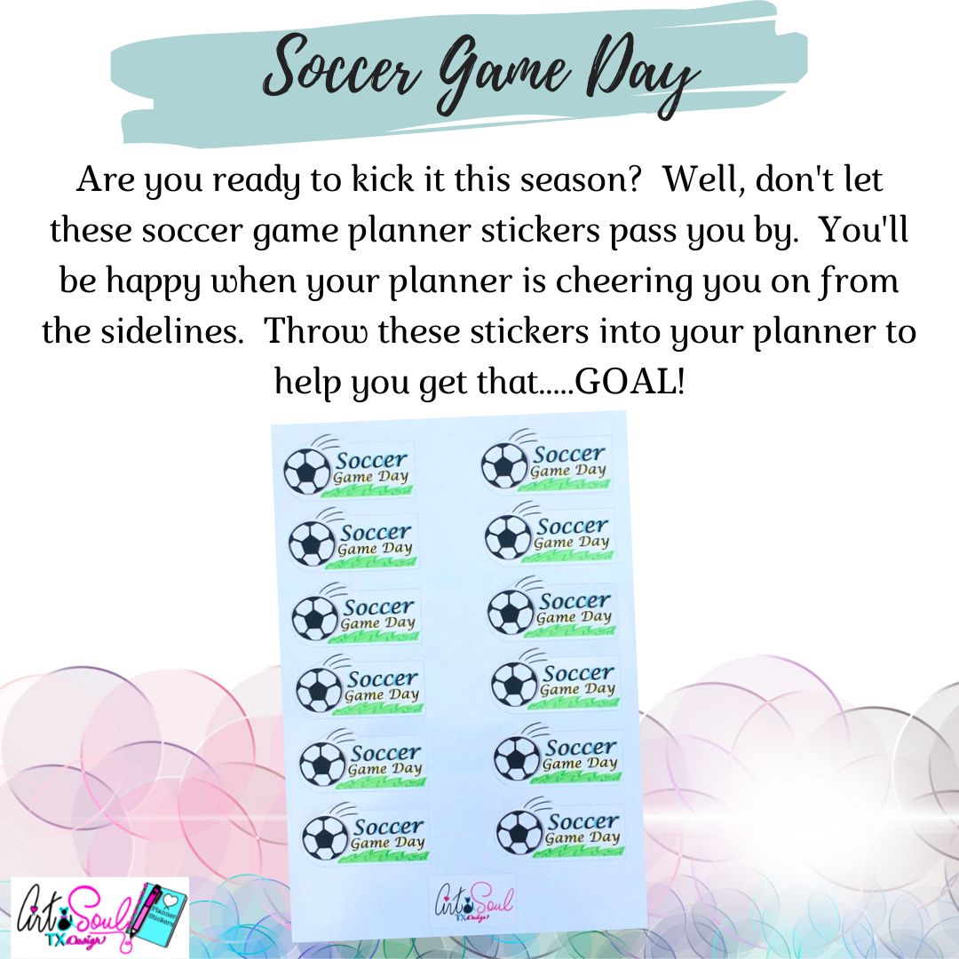 Soccer Game Reminder Stickers