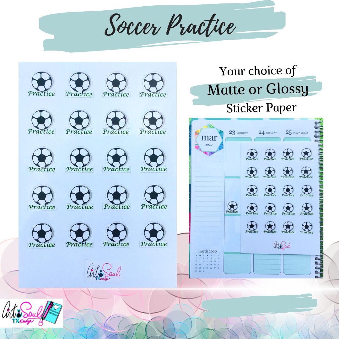 Soccer Practice Planner Stickers