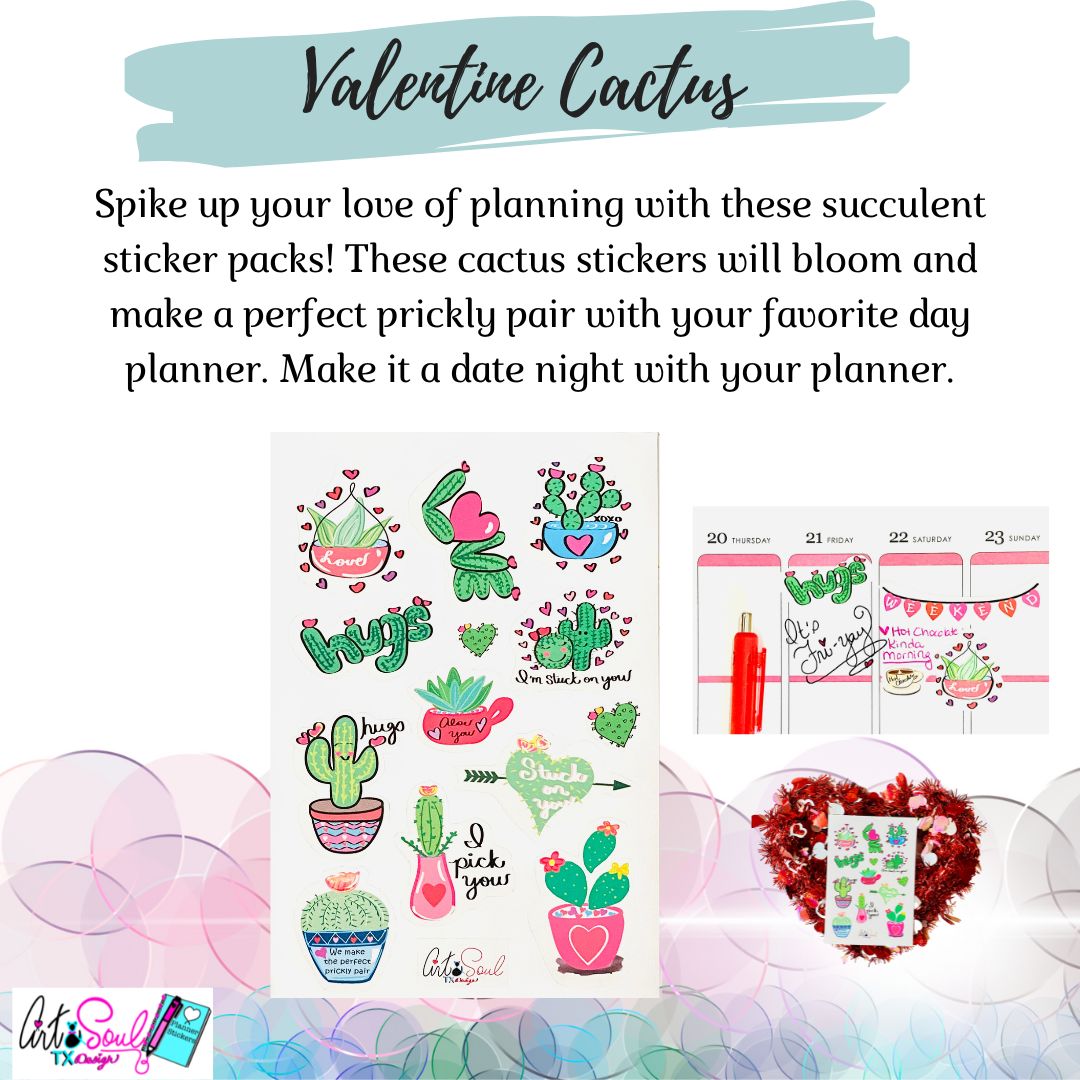 Cactus Valentine Stickers