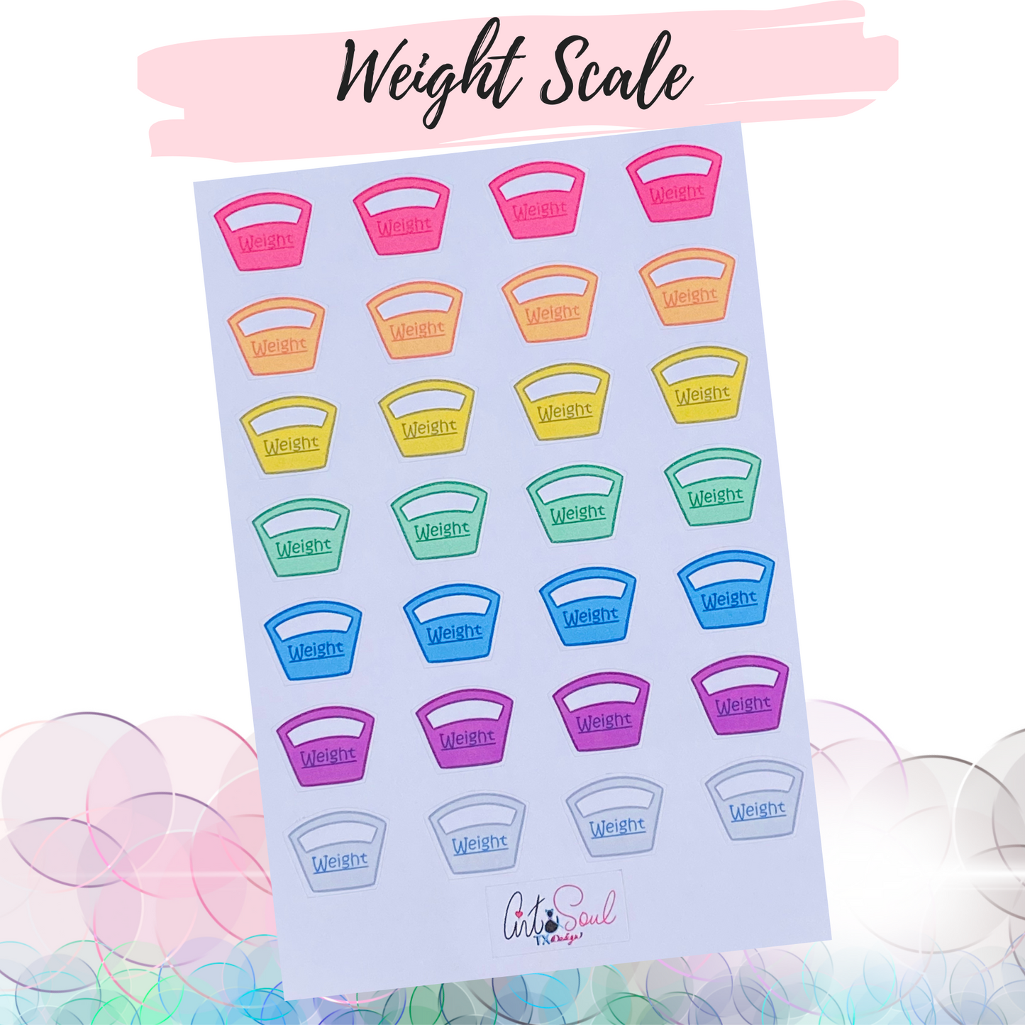 Weight Loss Stickers, Bathroom Scale Planner Stickers