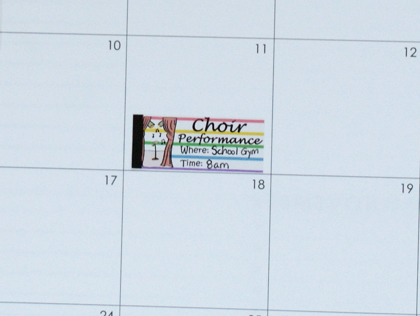 School Choir Performance Teacher Sticker Sheet