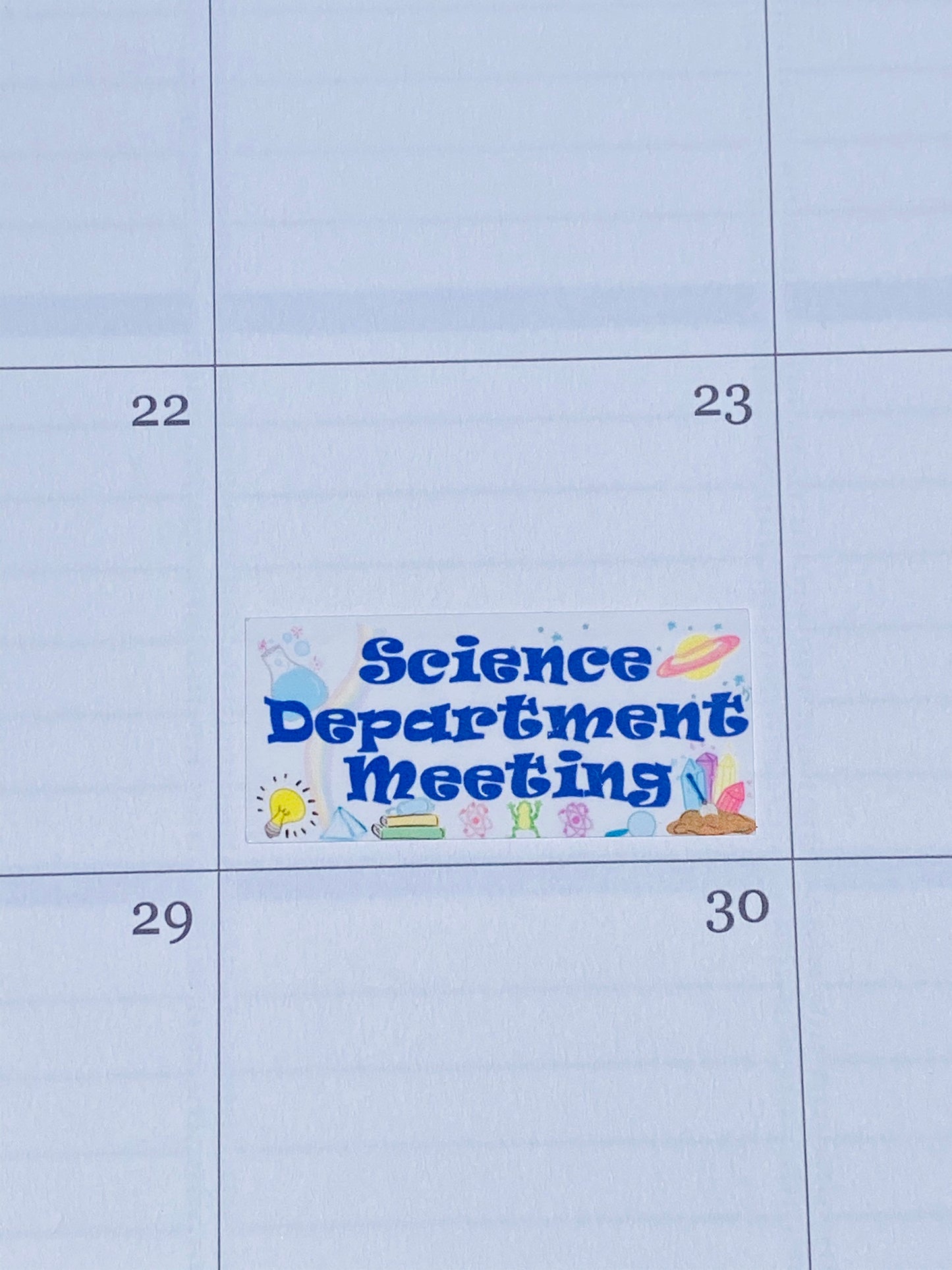 Science Teacher Meeting Planner Stickers