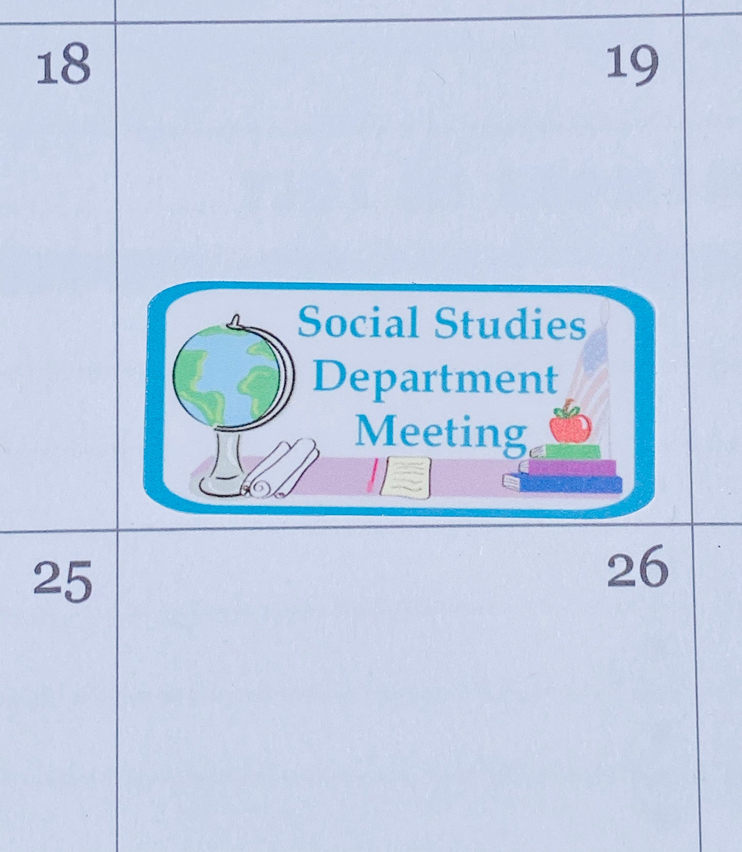 Social Studies Meeting Teacher Stickers