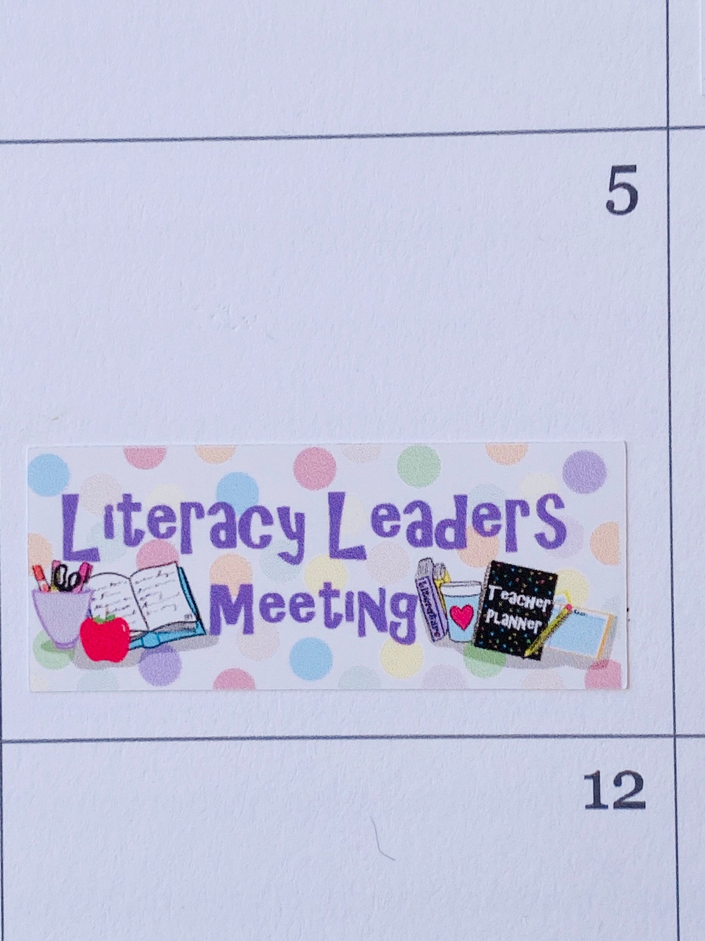 Literacy Leaders Meeting Sticker